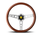 Momo Indy Steering Wheel 350 mm - Magoany Wood/Brshd Spokes