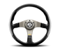 Momo Tuner Steering Wheel 350 mm - Black Leather/Red Stitch/Black Spokes
