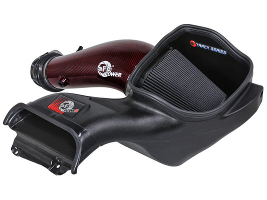 aFe 23-24 Ford F150 Raptor R V8 5.2L Supercharged Red Carbon Track Series Air Intake w/ P5R Filter