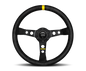 Momo MOD07 Steering Wheel 350 mm -  Black Suede/Black Spokes/1 Stripe