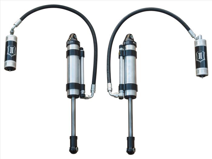 59906P ICON 2007-2014 Toyota FJ Cruiser/2003-2023 Toyota 4Runner/2003-2009 Lexus GX470, 0-3.5” Lift, 2.5 VS Omega Bypass Remote Reservoir, Front Secondary Shocks Pair at Sexton Offroad in Salt Lake City & Park City, Utah 1