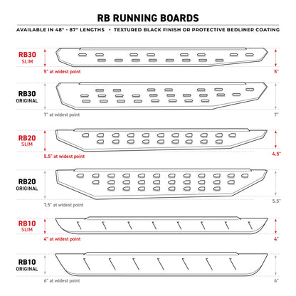 Go Rhino RB20 Running Boards - Tex Black - 80in