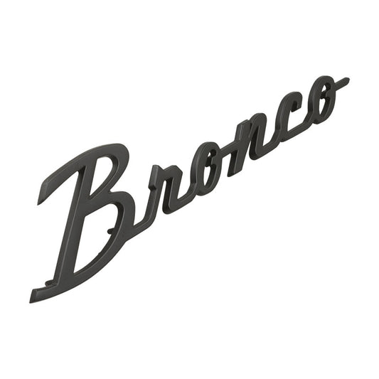 Dennis Carpenter BRONCO Fender Emblem - Satin Black - 1966-77 Ford Bronco