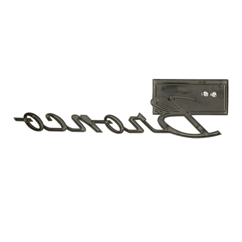 Dennis Carpenter “Bronco” Fender Emblem - Black Chrome w/ Clips