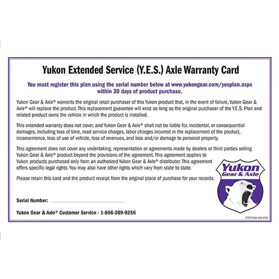 YESAXLE Yukon Extended Service (YES) Plan Warranty for Yukon Axle Shafts at Sexton Offroad in Salt Lake City & Park City, Utah 1