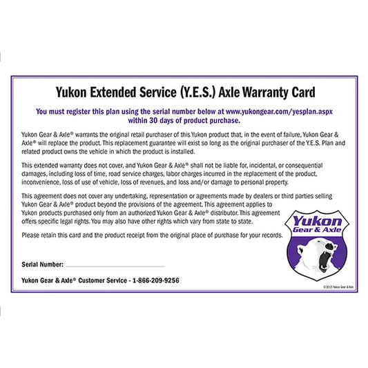 YESAXLE Yukon Extended Service (YES) Plan Warranty for Yukon Axle Shafts at Sexton Offroad in Salt Lake City & Park City, Utah 1