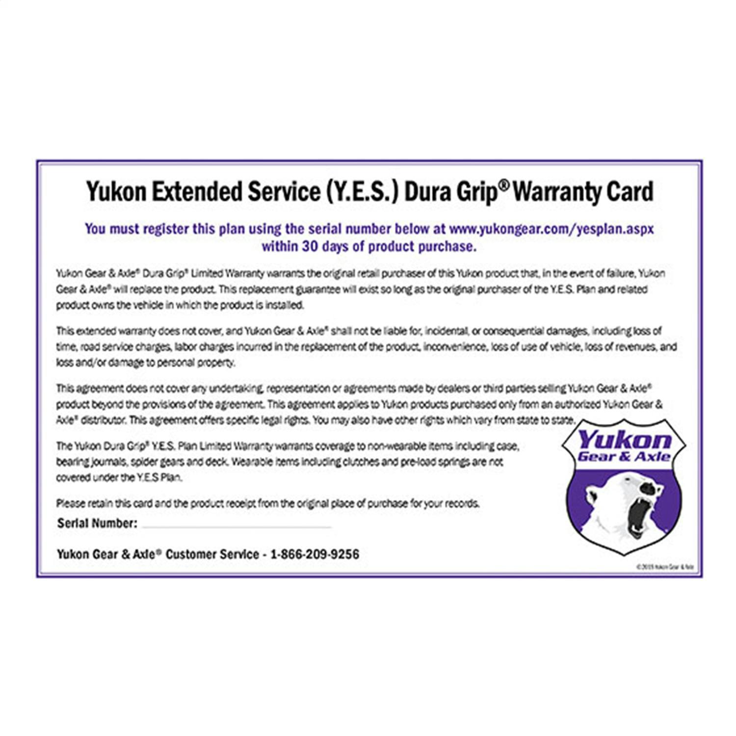 YESPOSI Yukon Extended Service (YES) Plan Warranty for Yukon Dura Grip Limited Slip Diff at Sexton Offroad in Salt Lake City & Park City, Utah 1