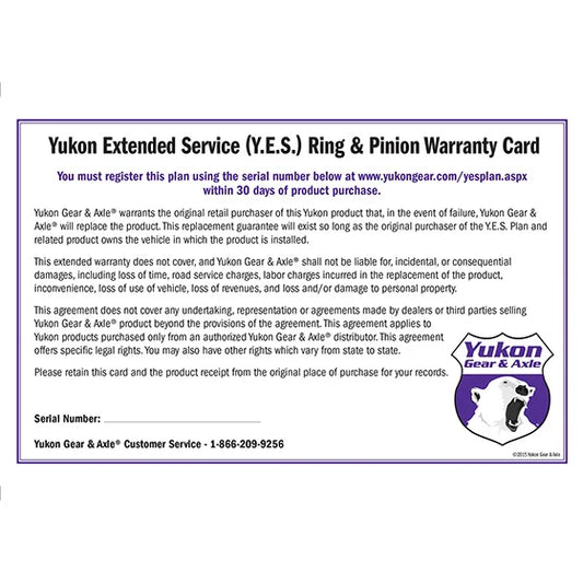 YESRP Yukon Extended Service (YES) Plan Warranty for Yukon Ring and Pinion Sets at Sexton Offroad in Salt Lake City & Park City, Utah 1