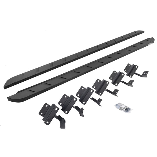 Go Rhino 15-22 Ford F-150 (17-22 Raptor) SC RB10 Slim Running Boards Kit (w/Brackets) - Tex. Blk