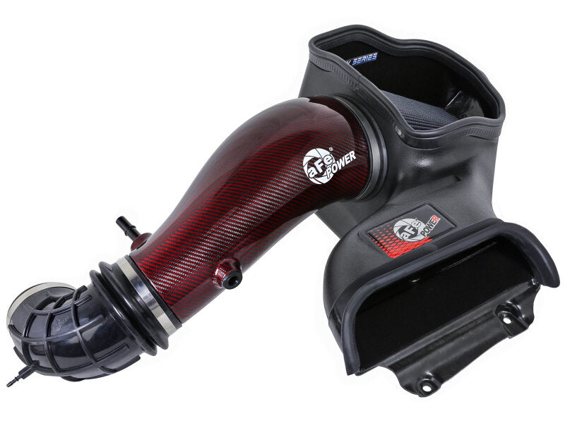 aFe 23-24 Ford F150 Raptor R V8 5.2L Supercharged Red Carbon Track Series Air Intake w/ P5R Filter