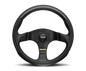 Momo Team Steering Wheel 300 mm - 4 Black Leather/Black Spokes